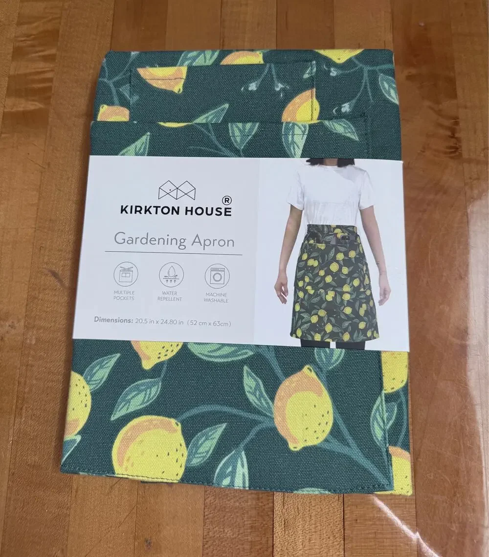 Gardening Half Apron -Lemon Print OS NWT